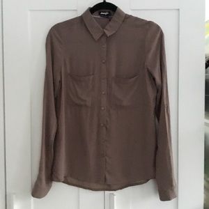 Sale! Tan Button Down Blouse